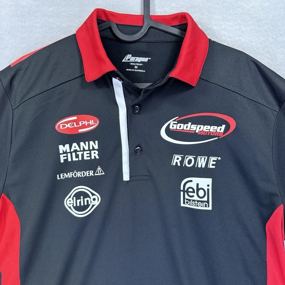 Godspeed Motors Bosch Rowe Delphi Racing Race Charlotte NC Paragon Polo Shirt‎ M